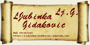 LJubinka Gidaković vizit kartica